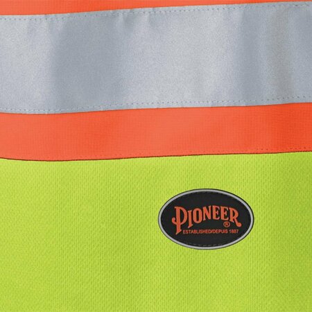 Pioneer Safety Shirt, Hi-Vis, Yellow, Polyester, S V1051160U-S